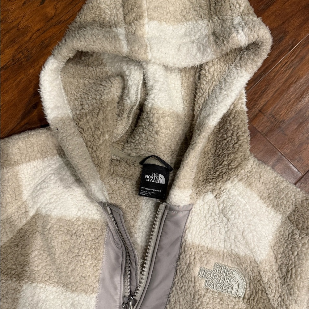 The North Face Tan and Cream Teddy Jacket